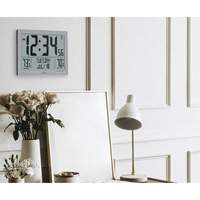 Self-Setting Full Calendar Clock with Extra Large Digits, Digital, Battery Operated, Silver OR499 | Caster Town