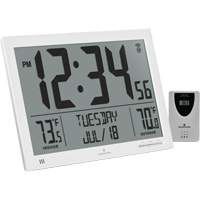 Self-Setting Full Calendar Clock with Extra Large Digits, Digital, Battery Operated, White OR500 | Caster Town