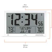 Self-Setting Full Calendar Clock with Extra Large Digits, Digital, Battery Operated, White OR500 | Caster Town