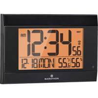Self-Setting Digital Wall Clock with Auto Backlight, Digital, Battery Operated, Black OR501 | Caster Town