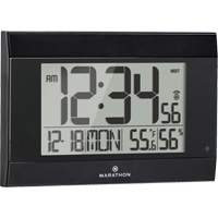 Self-Setting Digital Wall Clock with Auto Backlight, Digital, Battery Operated, Black OR501 | Caster Town