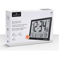 Slim Jumbo Self-Setting Wall Clock, Digital, Battery Operated, White OR503 | Caster Town
