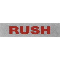 "Rush" Special Handling Labels, 5" L x 2" W, Black on Red PB418 | Caster Town