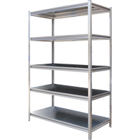 Stainless Steel Solid Rivet Shelving, Stainless Steel, Bolted, 600 lbs. Capacity, 36" W x 72" H x 18" D RL853 | Caster Town