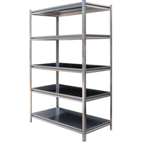 Stainless Steel Solid Rivet Shelving , Stainless Steel, Bolted, 600 lbs. Capacity, 36" W x 72" H x 24" D RL855 | Caster Town