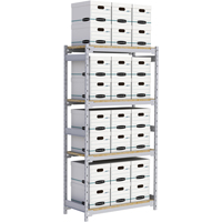Wide Span Record Storage Shelving, Steel, 4 Shelves, 42" W x 18" D x 84" H RN012 | Caster Town