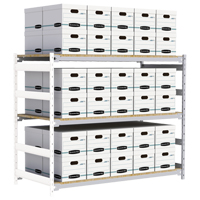 Wide Span Record Storage Shelving, Steel, 3 Shelves, 72" W x 32" D x 60" H, Add-On Kit RN145 | Caster Town