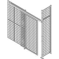 Heavy-Duty Wire Mesh Partition Sliding Door, 4' W x 8' H RN622 | Caster Town