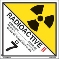 Category 2 Radioactive Materials TDG Shipping Labels, 4" L x 4" W, Black on White SAG878 | Caster Town