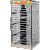Aluminum LPG Cylinder Locker Storage, 10 Cylinder Capacity, 30" W x 32" D x 65" H, Silver SAI576 | Caster Town