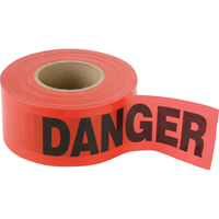 Standard Smaller Barricade Tape, English, 3" W x 300' L, 2 mils, Black on Red SED029 | Caster Town