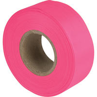 Flagging Tape, 1.1875" W x 150' L, Fluorescent Pink SAM830 | Caster Town