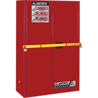 High Security Flammables Safety Cabinet with Steel Bar, 45 gal., 2 Shelves SAN607 | Caster Town