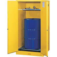 Sure-Grip<sup>®</sup> EX Vertical Drum Storage Cabinets, 55 US gal. Cap., Yellow SAQ046 | Caster Town