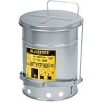 Oily Waste Cans, FM Approved/UL Listed, 6 US Gal., Silver SAR304 | Caster Town