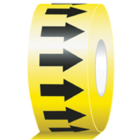 Directional Flow Arrow Tapes, 104', Black on Yellow SAZ903 | Caster Town
