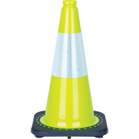 Premium Traffic Cone, 18", Lime Green, 6" Reflective Collar(s) SDS934 | Caster Town