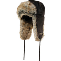 Quilted Synthetic Fur-Lined Hat, Nylon/Fur Lining, X-Large, Black SEC042 | Caster Town