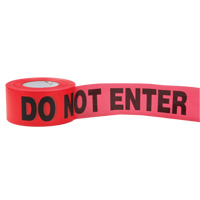 Standard Barricade Tape, English, 3" W x 1000' L, 2 mils, Red SED026 | Caster Town
