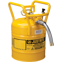 D.O.T. AccuFlow™ Safety Cans, Type II, Steel, 5 US gal., Yellow, FM Approved SED124 | Caster Town