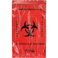 Infectious Waste Bags, Infectious Waste, 9" L x 6" W, 25 /pkg. SEE694 | Caster Town