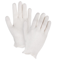 Mediumweight Inspection Gloves, Poly/Cotton, Hemmed Cuff, Men's SEE786 | Caster Town