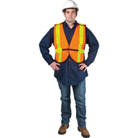 Standard-Duty Safety Vest, High Visibility Orange, Medium, Polyester SEF093 | Caster Town
