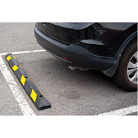 Parking Curb, Rubber, 6' L, Black/Yellow SEH141 | Caster Town