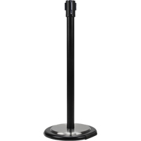 Free-Standing Crowd Control Barrier Receiver Post With Wheels, 35" High, Black SEI763 | Caster Town