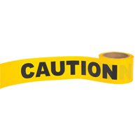 "Caution" Barricade Tape, English, 3" W x 300' L, 1.5 mils, Black on Yellow SFJ602 | Caster Town