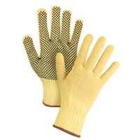 Dotted Seamless String Knit Gloves, Size Large/9, 7 Gauge, PVC Coated, Kevlar<sup>®</sup> Shell, ASTM ANSI Level A2/EN 388 Level 3 SFP798 | Caster Town