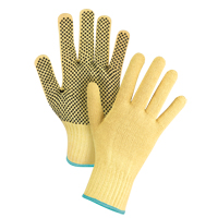 Dotted Seamless String Knit Gloves, Size X-Large/10, 7 Gauge, PVC Coated, Kevlar<sup>®</sup> Shell, ASTM ANSI Level A2/EN 388 Level 3 SFP799 | Caster Town