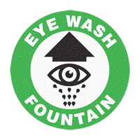 "Eye Wash Fountain" Floor Sign, Adhesive, English with Pictogram SFU886 | Caster Town