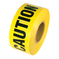 Reinforced Grade Barricade Tape, English, 3" W x 500' L, 5 mils, Black on Yellow SGC187 | Caster Town
