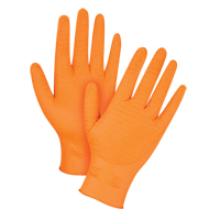 Heavyweight Gripper Gloves, 2X-Large, Nitrile, 7-mil, Powder-Free, Orange SGY268 | Caster Town