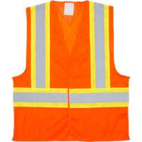 Traffic Safety Vest, High Visibility Orange, Medium, Polyester, CSA Z96 Class 2 - Level 2 SGI273 | Caster Town