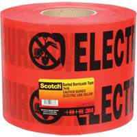 Scotch<sup>®</sup> Buried Barricade Tape, English, 6" W x 1000' L, 4 mils, Black on Red SGN224 | Caster Town
