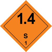 Étiquettes de manutention de matières dangereuses, 4" lo x 4" la, Noir/orange SGQ529 | Caster Town