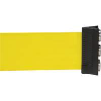 Wall Mount Barrier with Magnetic Tape, Steel, Screw Mount, 12', Yellow Tape SGR019 | Caster Town