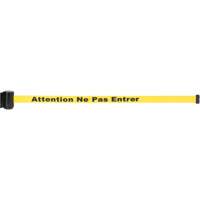 Wall Mount Barrier with Magnetic Tape, Steel, Screw Mount, 7', Yellow Tape SGR020 | Caster Town