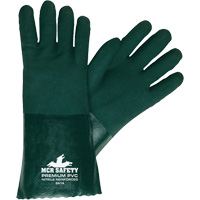 Chemical Resistant Gloves, Size Large, 14" L, PVC, Jersey Inner Lining SGT425 | Caster Town
