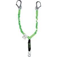 Miller<sup>®</sup> StretchStop<sup>®</sup> Shock-Absorbing Lanyard, 6', Scaffold Hook Center, Locking Snap Hook Leg Ends, Polyester SGT515 | Caster Town