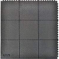 Cushion-Ease<sup>®</sup> Interlocking Anti-Fatigue Mat, Pebbled, 3' x 3' x 3/4", Black, Natural Rubber SGX894 | Caster Town