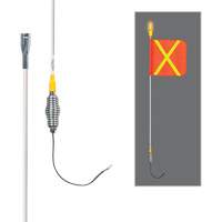 All-Weather Super-Duty Warning Whips with Constant LED Light, Spring Mount, 3' High, Orange with Reflective X SGY855 | Caster Town