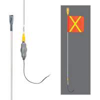 All-Weather Super-Duty Warning Whips with Constant LED Light, Spring Mount, 5' High, Orange with Reflective X SGY856 | Caster Town