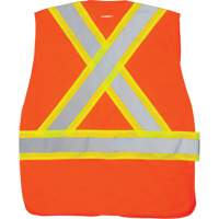 CSA-Compliant High-Visibility Surveyor Vest, High Visibility Orange, Large, Polyester, CSA Z96 Class 2 - Level 2 SGZ628 | Caster Town