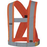 4" Wide Adjustable Safety Sash, CSA Z96 Class 1, High Visibility Orange, Silver Reflective Colour, One Size SHC855 | Caster Town