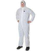 Disposable Coveralls, Small, White, Polypropylene SHE801 | Caster Town