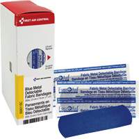 Fabric Blue Detectable Bandages, Rectangular/Square, 1", Fabric Metal Detectable, Sterile SHE879 | Caster Town