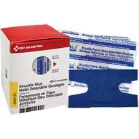 Knuckle Blue Detectable Bandages, Knuckle, Fabric Metal Detectable, Sterile SHE881 | Caster Town